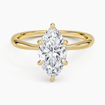 Freesia 2mm Solitaire Ring Yellow Gold 18k Marquise Engagement Ring