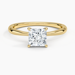 Freesia 2mm Solitaire Ring Yellow Gold 18k Princess Engagement Ring
