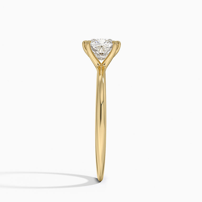 Freesia Six-Prong Solitaire Ring Yellow Gold 18k Cushion Engagement Ring