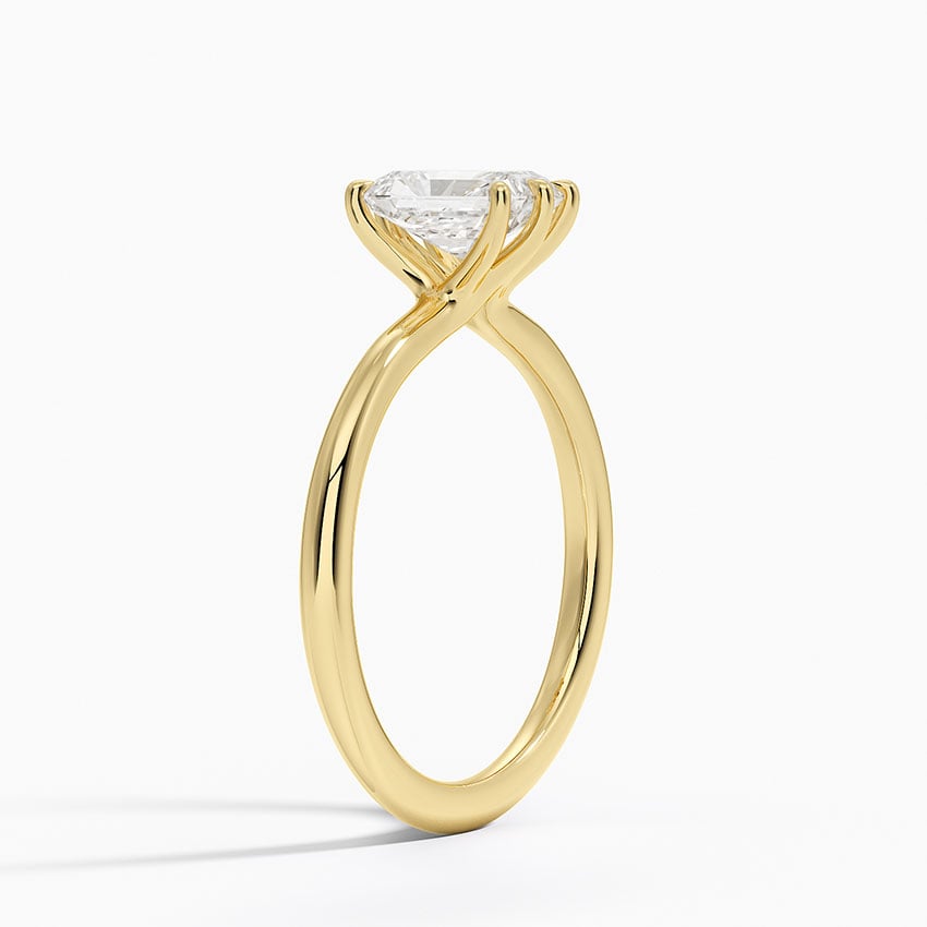 Freesia Six-Prong Solitaire Ring Yellow Gold 18k Radiant Engagement Ring