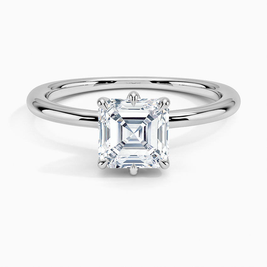 Freesia Six-Prong Solitaire Ring Platinum Asscher Engagement Ring
