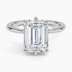 Freesia Six-Prong Solitaire Ring Platinum Emerald Engagement Ring