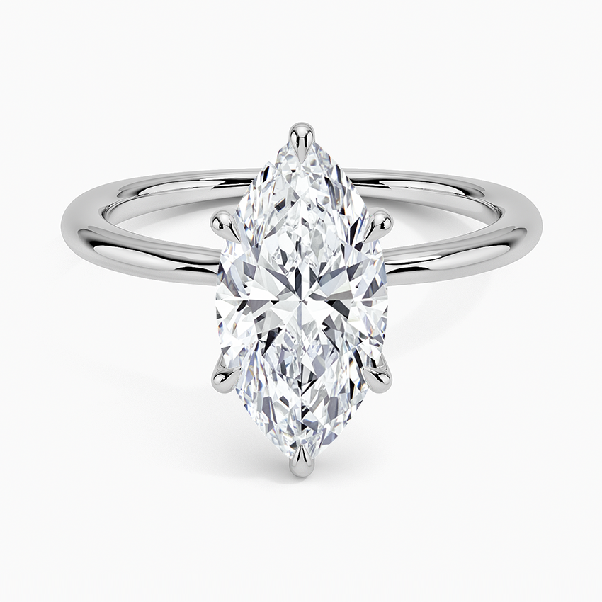 Freesia Six-Prong Solitaire Ring Platinum Marquise Engagement Ring