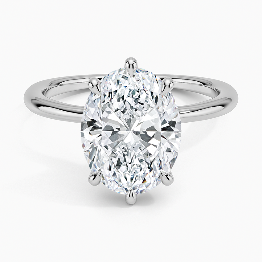 Freesia Six-Prong Solitaire Ring Platinum Oval Engagement Ring