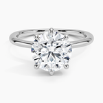 Freesia Six-Prong Solitaire Ring Platinum Round Engagement Ring
