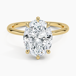 Freesia Six-Prong Solitaire Ring Yellow Gold 18k Oval Engagement Ring