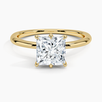 Freesia Six-Prong Solitaire Ring Yellow Gold 18k Princess Engagement Ring