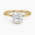 Freesia Six-Prong Solitaire Ring Yellow Gold 18k Round Engagement Ring