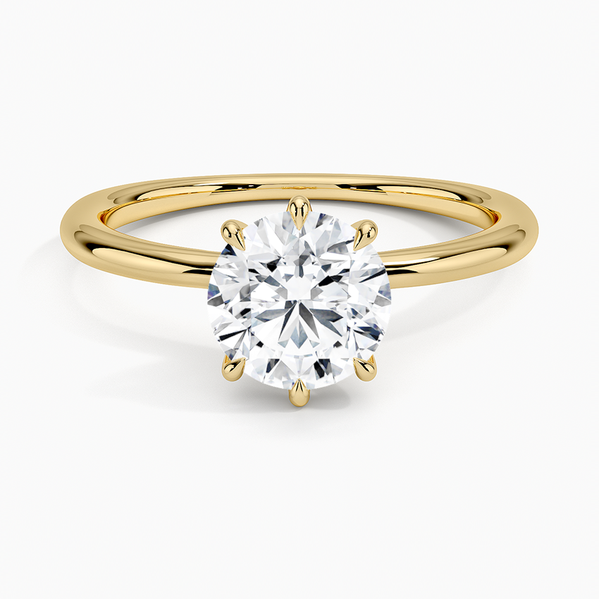 Freesia Six-Prong Solitaire Ring Yellow Gold 18k Round Engagement Ring