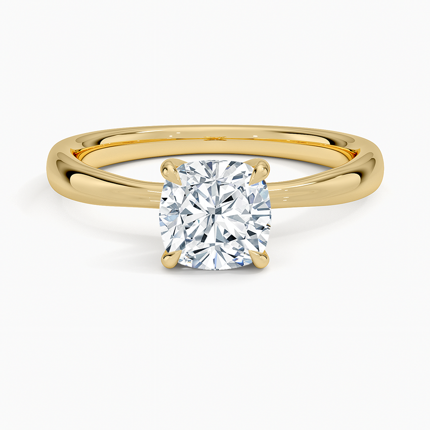 Freesia 2.7mm Solitaire Ring Yellow Gold 18k Cushion Engagement Ring