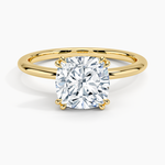 Aveline Solitaire Ring Yellow Gold 18k Cushion Engagement Ring