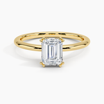 Aveline Solitaire Ring Yellow Gold 18k Emerald Engagement Ring