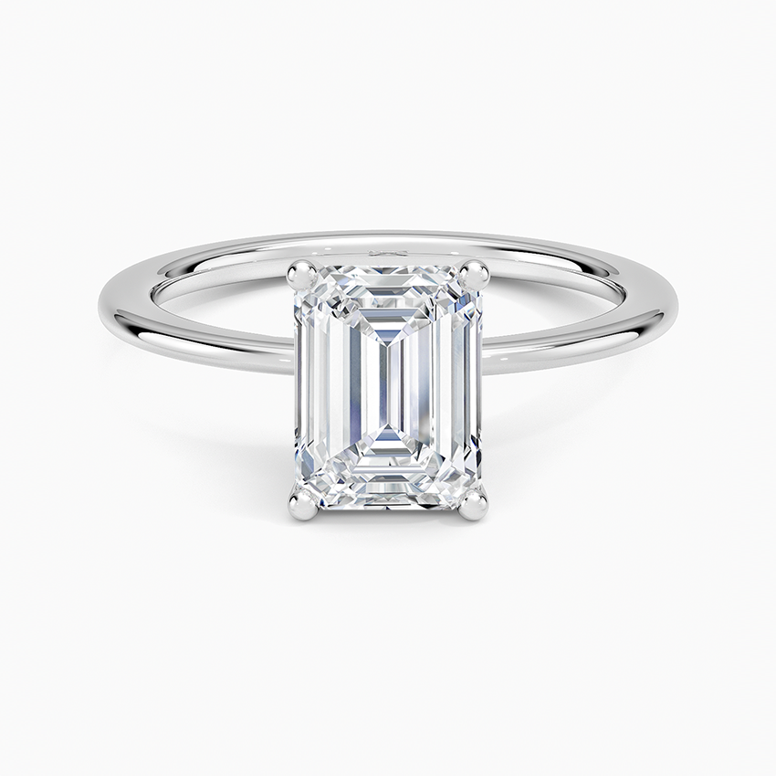 Aimee Solitaire Ring Platinum Emerald Engagement Ring