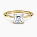 Aimee Solitaire Ring Yellow Gold 18k Asscher Engagement Ring
