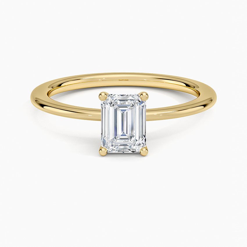 Aimee Solitaire Ring Yellow Gold 18k Emerald Engagement Ring