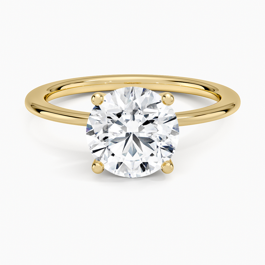 Aimee Solitaire Ring Yellow Gold 18k Round Engagement Ring