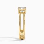 Aimee Open Double Band Solitaire Ring Yellow Gold 18k Asscher Engagement Ring