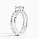 Aimee Open Double Band Solitaire Ring Platinum Heart Engagement Ring
