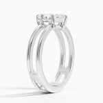 Aimee Open Double Band Solitaire Ring Platinum Marquise Engagement Ring