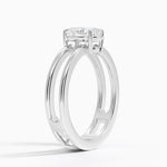Aimee Open Double Band Solitaire Ring Platinum Oval Engagement Ring