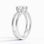 Aimee Open Double Band Solitaire Ring Platinum Pear Engagement Ring