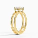 Aimee Open Double Band Solitaire Ring Yellow Gold 18k Princess Engagement Ring