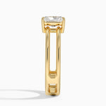 Aimee Open Double Band Solitaire Ring Yellow Gold 18k Radiant Engagement Ring