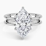 Aimee Open Double Band Solitaire Ring Platinum Marquise Engagement Ring