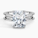 Aimee Open Double Band Solitaire Ring Platinum Radiant Engagement Ring