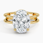 Aimee Open Double Band Solitaire Ring Yellow Gold 18k Oval Engagement Ring