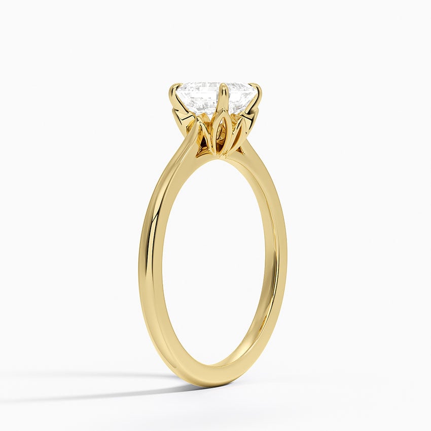 Petal 1.5mm Solitaire Ring Yellow Gold 18k Asscher Engagement Ring