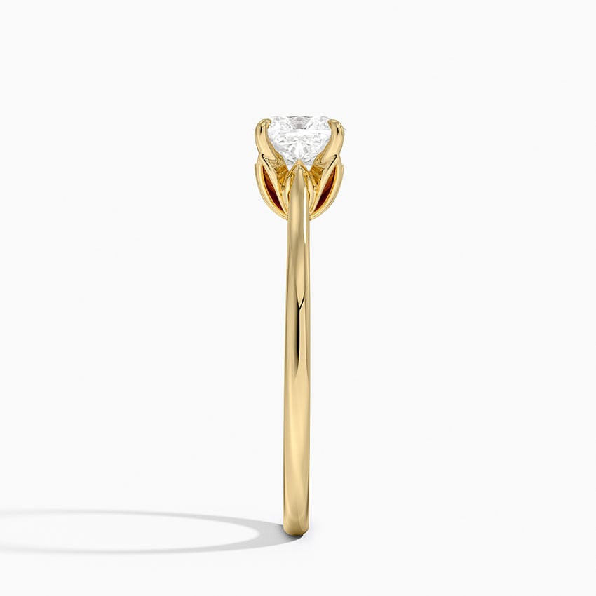 Petal 1.5mm Solitaire Ring Yellow Gold 18k Cushion Engagement Ring