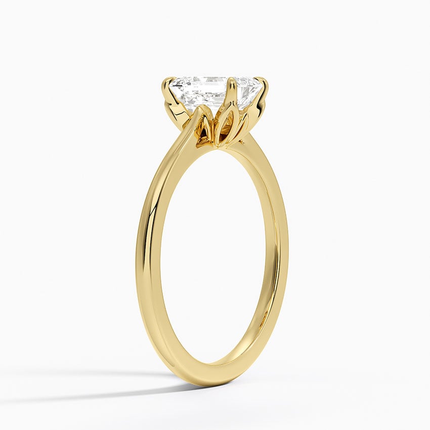 Petal 1.5mm Solitaire Ring Yellow Gold 18k Emerald Engagement Ring