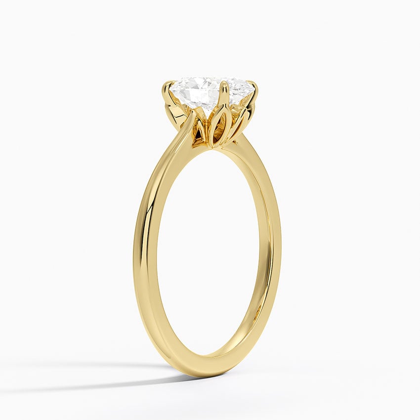 Petal 1.5mm Solitaire Ring Yellow Gold 18k Oval Engagement Ring