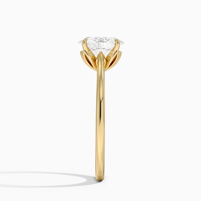 Petal 1.5mm Solitaire Ring Yellow Gold 18k Oval Engagement Ring