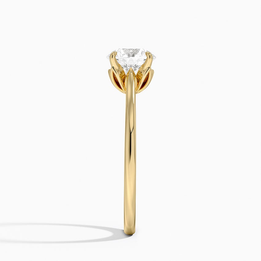 Petal 1.5mm Solitaire Ring Yellow Gold 18k Round Engagement Ring