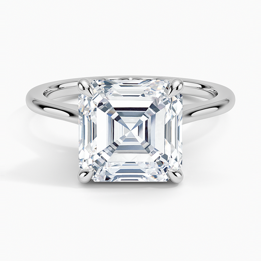 Petal 1.5mm Solitaire Ring Platinum Asscher Engagement Ring