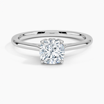 Petal 1.5mm Solitaire Ring Platinum Cushion Engagement Ring