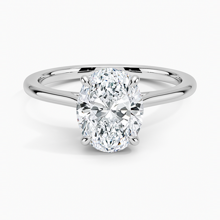 Petal 1.5mm Solitaire Ring Platinum Oval Engagement Ring