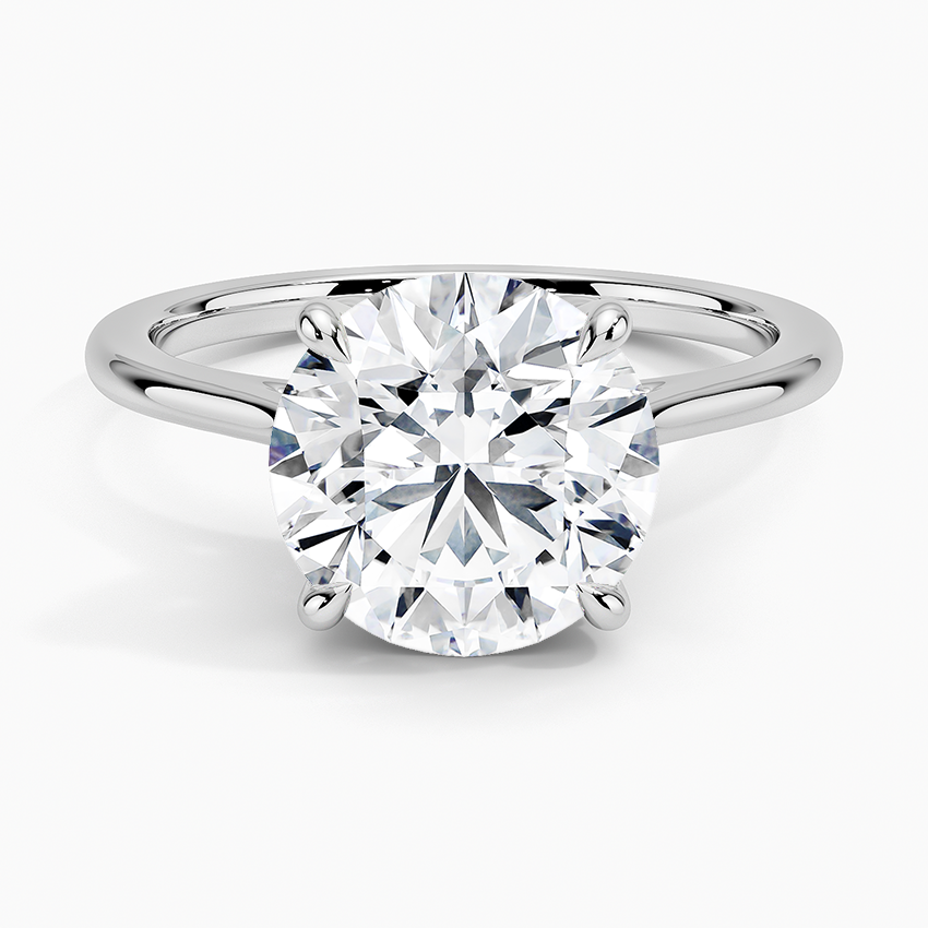 Petal 1.5mm Solitaire Ring Platinum Round Engagement Ring