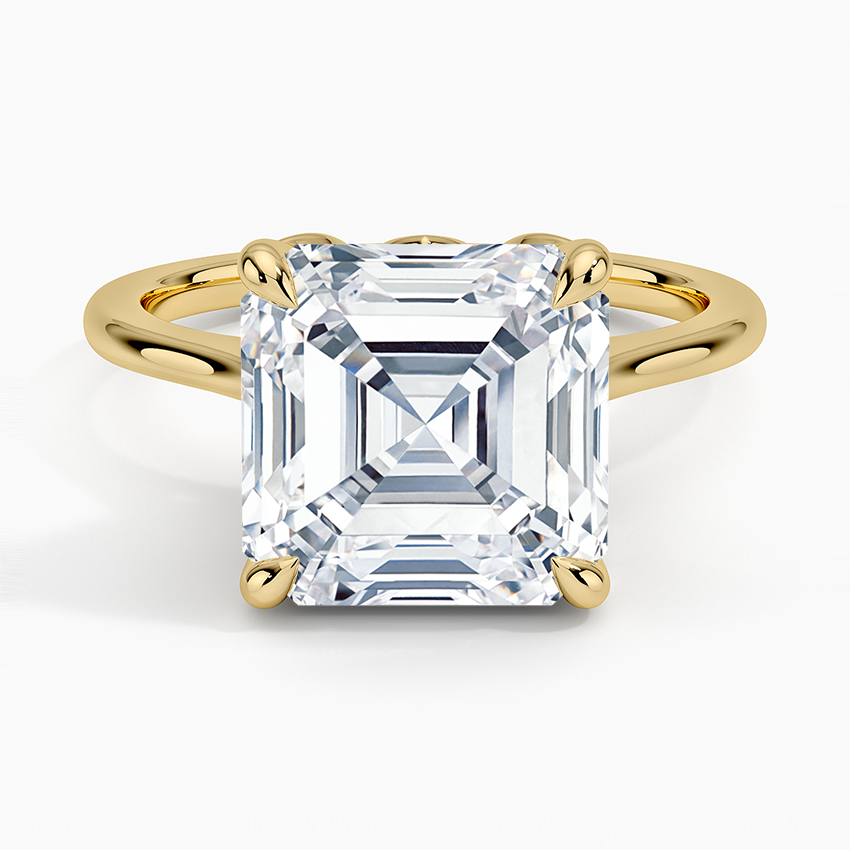 Petal 1.5mm Solitaire Ring Yellow Gold 18k Asscher Engagement Ring