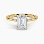 Petal 1.5mm Solitaire Ring Yellow Gold 18k Emerald Engagement Ring