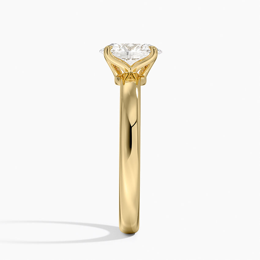 Elodie 2.5mm Solitaire Ring Yellow Gold 18k Oval Engagement Ring