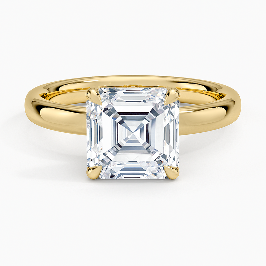 Elodie 2.5mm Solitaire Ring Yellow Gold 18k Asscher Engagement Ring