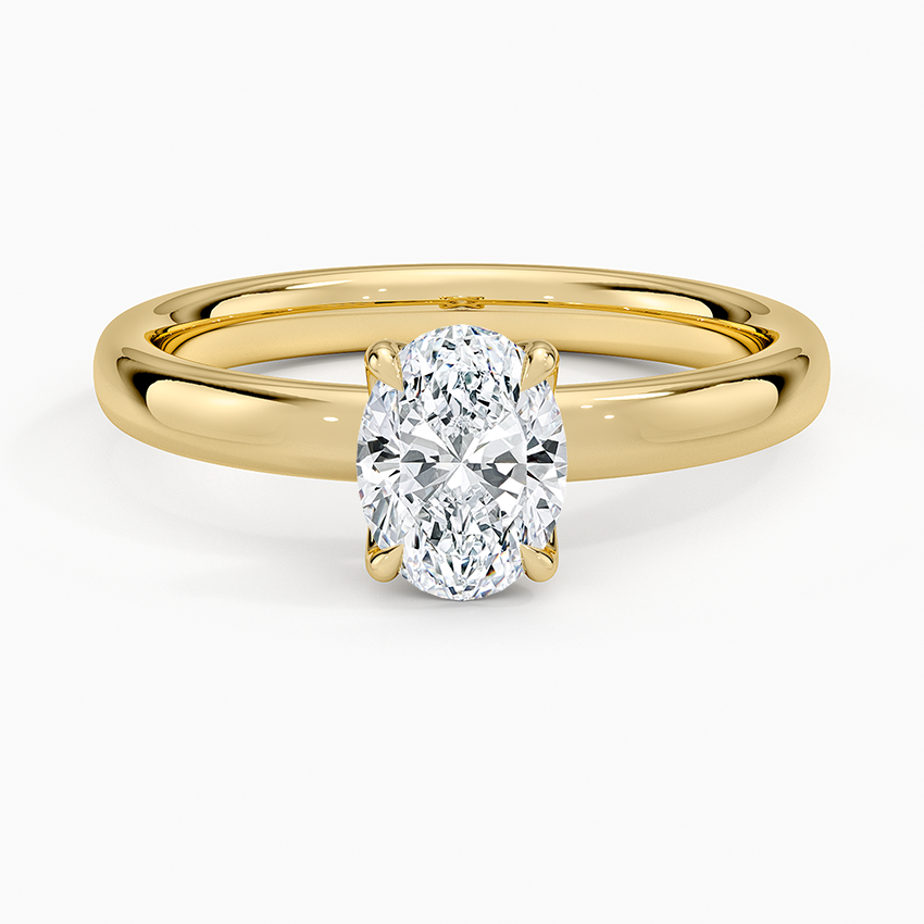 Elodie 2.5mm Solitaire Ring Yellow Gold 18k Oval Engagement Ring