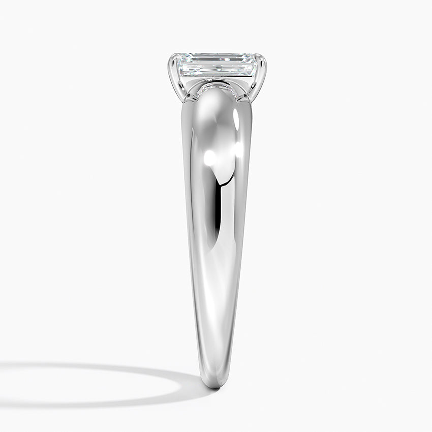 Adrian Solitaire Ring Platinum Emerald Engagement Ring