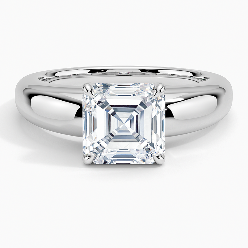 Adrian Solitaire Ring Platinum Asscher Engagement Ring