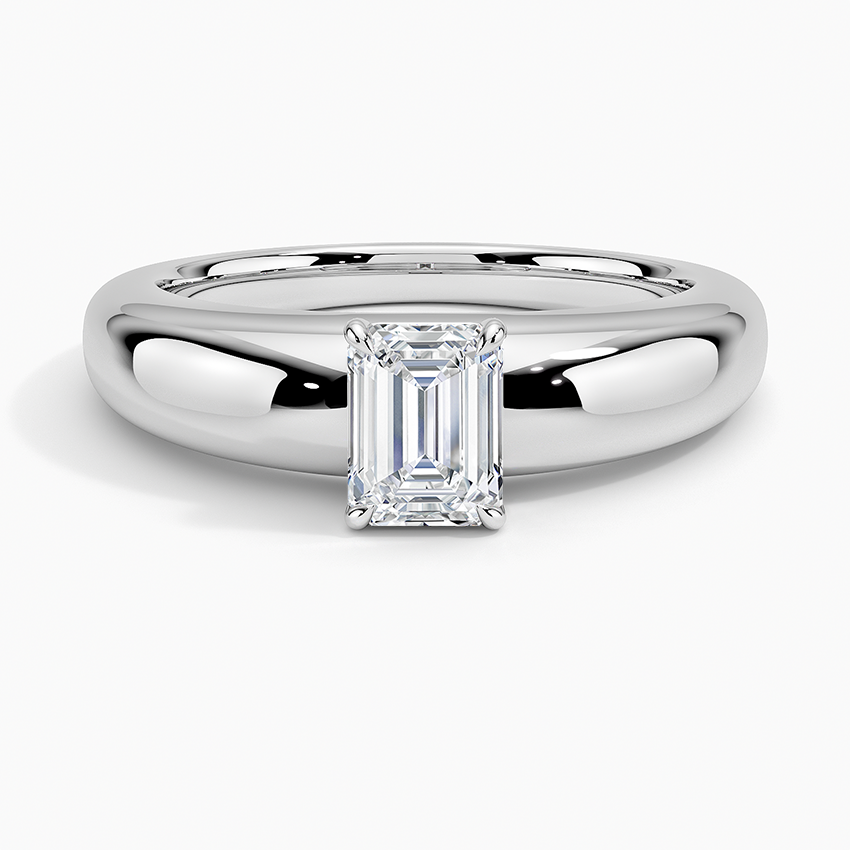 Adrian Solitaire Ring Platinum Emerald Engagement Ring