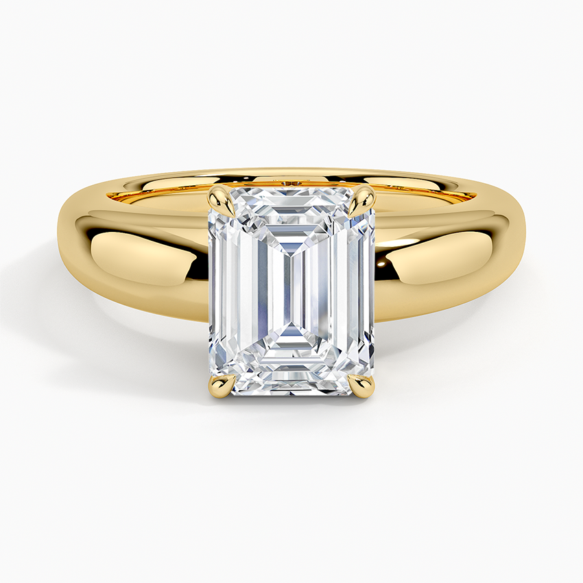 Adrian Solitaire Ring Yellow Gold 18k Emerald Engagement Ring