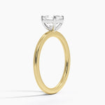Mixed Metal Perfect Fit Solitaire Ring Yellow Gold 18k Asscher Engagement Ring